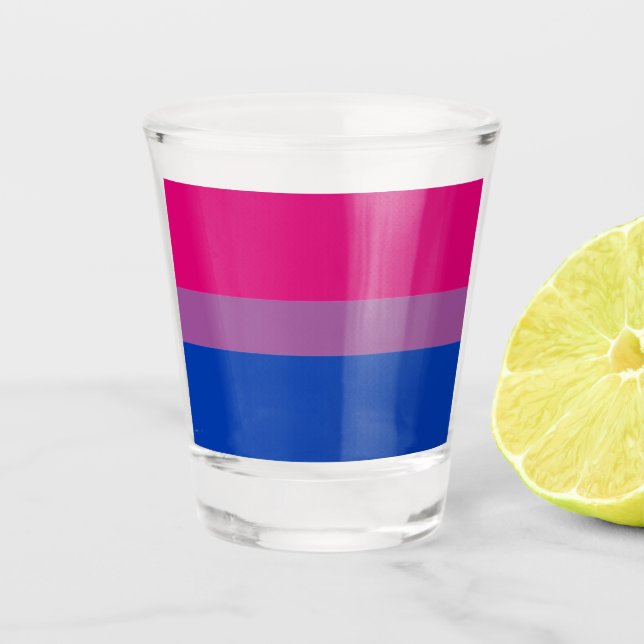 Bisexuelle Flaggen und Priester/Geschlechterflagge Schnapsglas (Vorderseite)