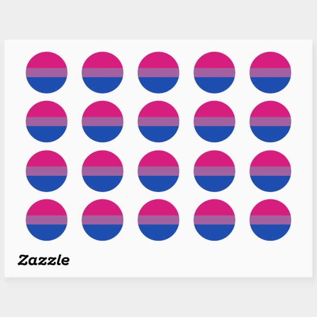 Bisexuelle Flaggenaufkleber, Stolpergemeinschaft/G Runder Aufkleber (Blatt)