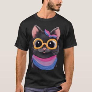 Bisexuelle Flaggenfarben eine süße Katze für die B T-Shirt