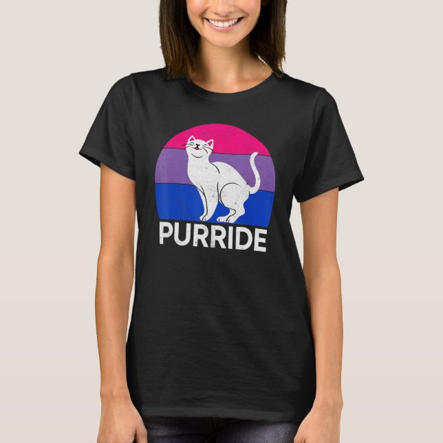 Bisexuelle Katzen-Flagge Lgbtq Trans Pride Monat V T-Shirt (Vorderseite)