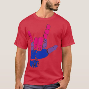 Bisexuelle Liebe Flag-Zeichen sagt, ich Liebe Sie T-Shirt