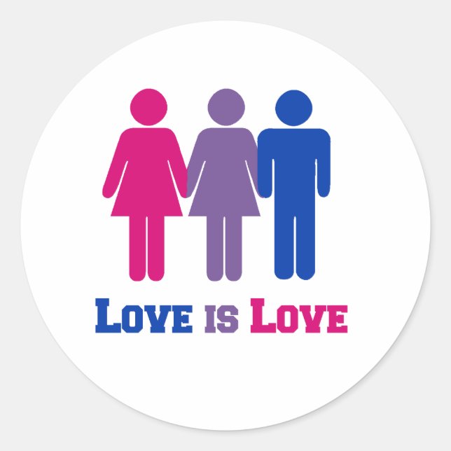 Bisexuelle Liebe ist Liebe Runder Aufkleber (Vorderseite)