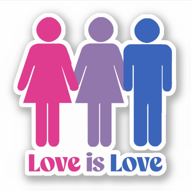 Bisexuelle Liebe Liebe Weiblich Aufkleber (Vorderseite)