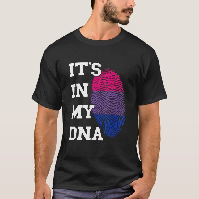 Bisexuelle Pride DNA Thumbmark Bisexuelle Flagge B T-Shirt (Vorderseite)