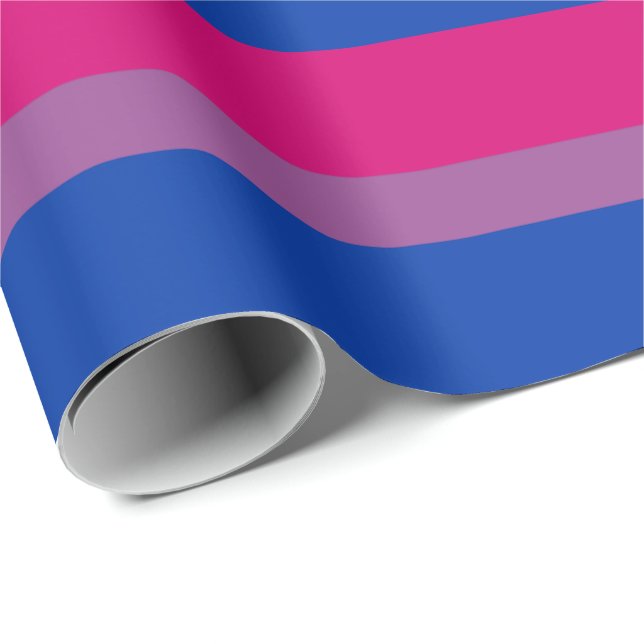 Bisexuelle Pride-Flagge Horizontal Geschenkpapier (Rolleneckpunkt)