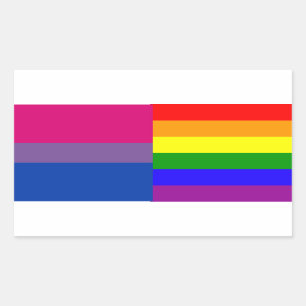 Bisexuelle/Regenbogenflaggenaufkleber Rechteckiger Aufkleber
