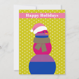 Bisexuelle Schneemannsschneefrau Weihnachtskarte Feiertagskarte