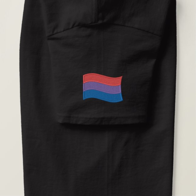 Bisexuelle Stolperflagge Besticktes T-Shirt (Design Rechts)