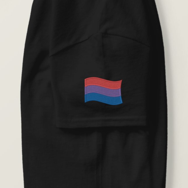 Bisexuelle Stolperflagge Besticktes T-Shirt (Design Rechts)