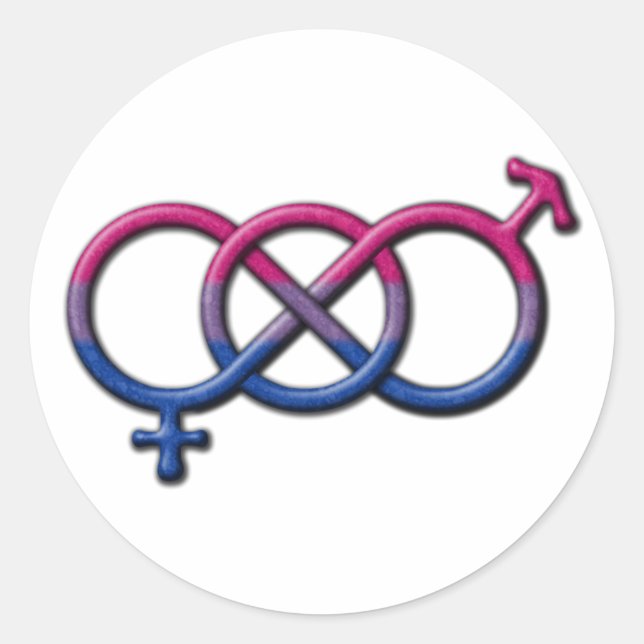Bisexuelle Stolperflagge Farbe des Geschlechts Ken Runder Aufkleber (Vorderseite)