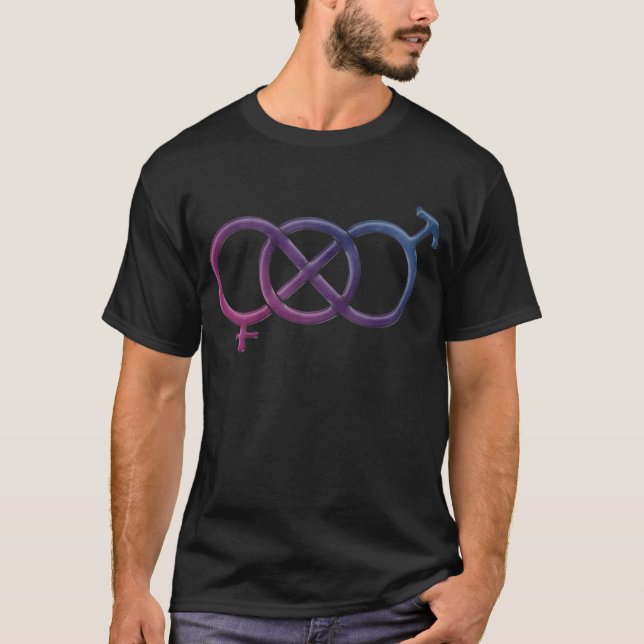 Bisexuelle Stolperflagge Farbe des Geschlechts Ken T-Shirt (Vorderseite)