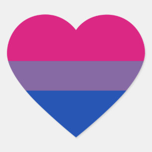Bisexuelle Stolperflagge Herz-Aufkleber
