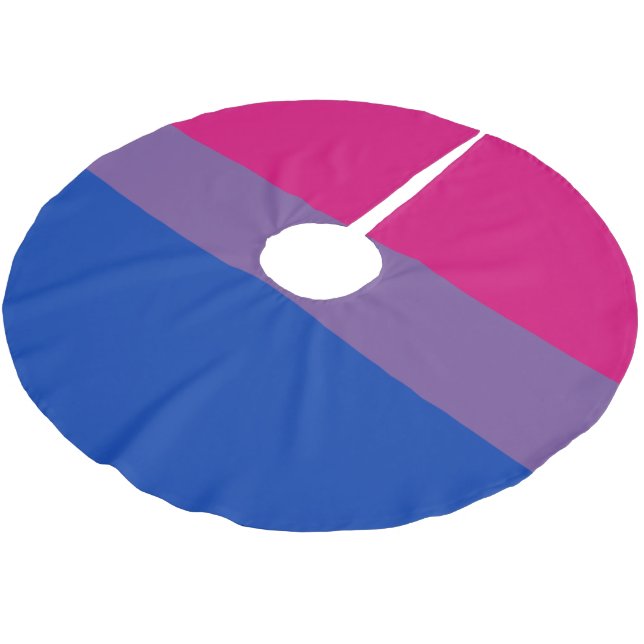 Bisexuelle Stolperflagge Polyester Weihnachtsbaumdecke (Schrägansicht)