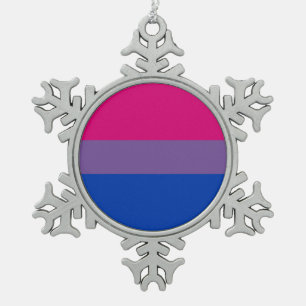 Bisexuelle Stolperflagge Schneeflocken Zinn-Ornament