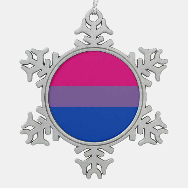 Bisexuelle Stolperflagge Schneeflocken Zinn-Ornament (Vorderseite)