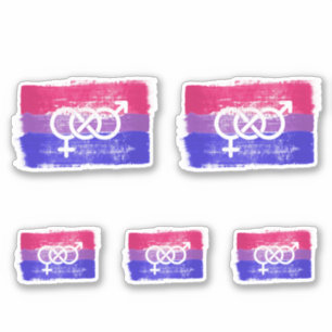 BISEXUELLE SYMBOL-FLAGGE AUFKLEBER