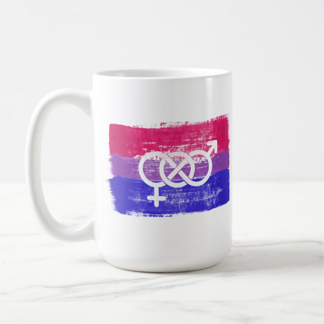 BISEXUELLE SYMBOL-FLAGGE KAFFEETASSE (Links)