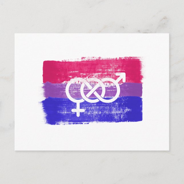 BISEXUELLE SYMBOL-FLAGGE POSTKARTE (Vorderseite)