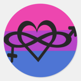 Bisexuelle Symbolerkenntnis Pricker-Liebe Runder Aufkleber