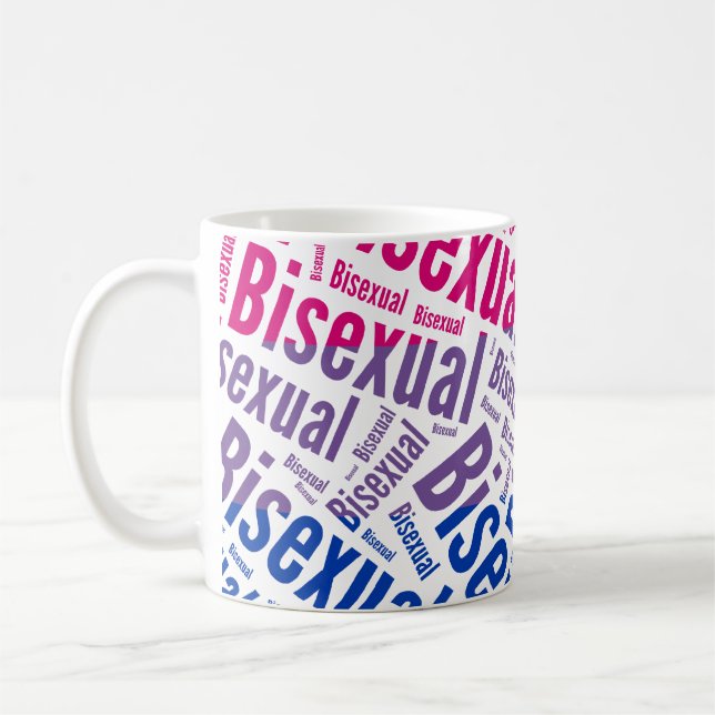 BISEXUELLE WORT-MUSTER-FLAGGE - .PNG KAFFEETASSE (Links)