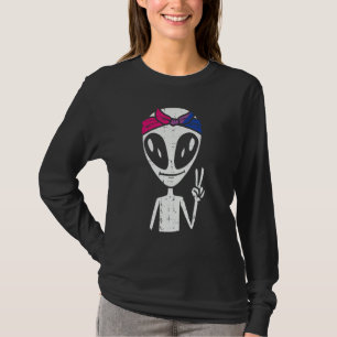 Bisexuellen Alien-Frieden Bi-Stolzflagge Lgbtq Fra T-Shirt