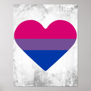 Bisexuellen-Stolz-Flagge Herz Poster