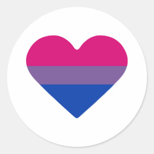 Bisexuellen-Stolz-Flagge Herz Runder Aufkleber
