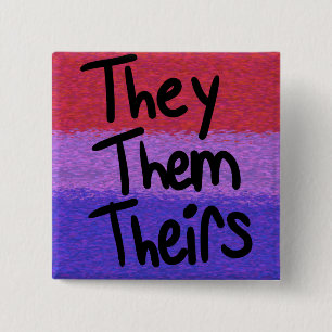 Bisexuellen-Stolzflagge Pronomen Pin they/them Button