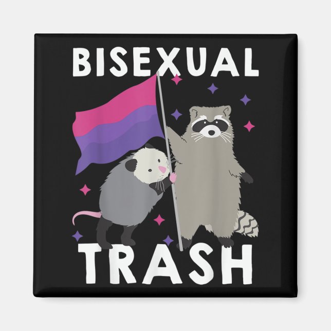 Bisexueller Gay Pride Rainbow LGBT Raccoon Magnet (Vorne)