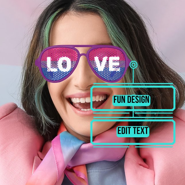 Bisexueller Pride Celebrate LIEBE Partybrille (Please enjoy our design and see the others in the collection.)