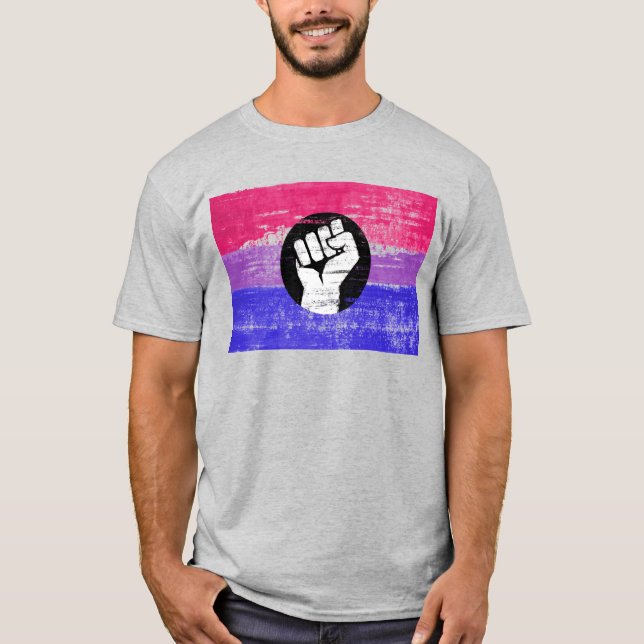 Bisexueller Pride Fist Pride T - Shirt (Vorderseite)
