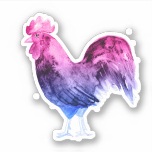 Bisexueller Pride-Hahn Aufkleber
