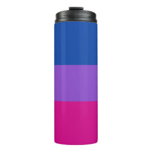 Bisexueller Stolz, fette Streifen, LGBTQ-PRIDE Thermosbecher