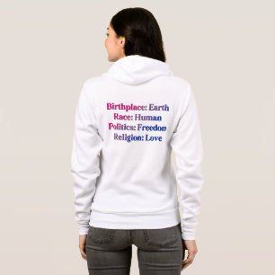 Bisexueller Stolz - Geburtsort: Erde. Rasse: Mensc Hoodie