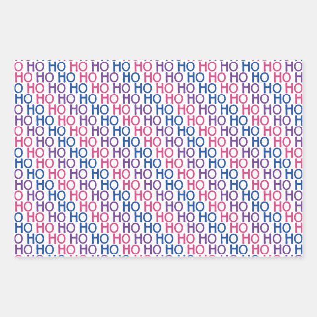 Bisexueller Stolz Ho Ho Ho Ho Mustertrennpapier Se Geschenkpapier Set (Vorderseite)