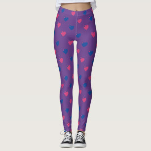 Bisexueller Stolz mittelgroße Herzen Leggings