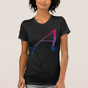 Bisexueller Stolz "Scharlachrot" des Buchstabe-A T-Shirt