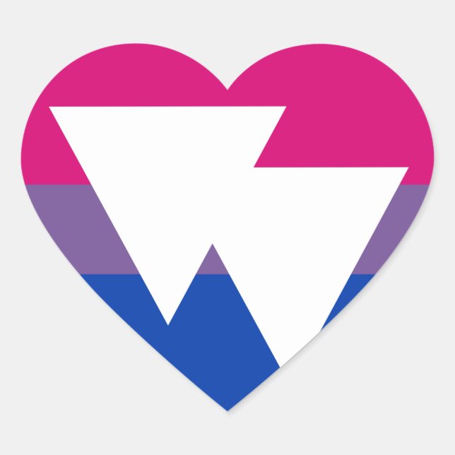 Bisexueller Stolz und Symbol - Herz-Aufkleber (Vorderseite)