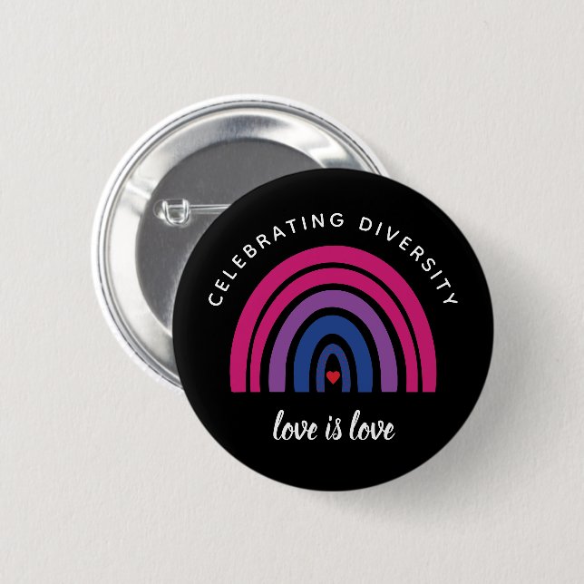 Bisexueller Stolz zum Feiern der Liebe des Diversi Button (Vorne & Hinten)