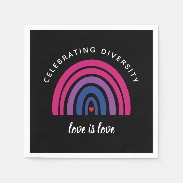 Bisexueller Stolz zum Feiern der Liebe des Diversi Serviette (Vorderseite)