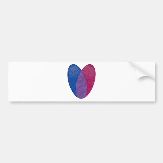 Bisexuelles Herz Autoaufkleber (Vorne)