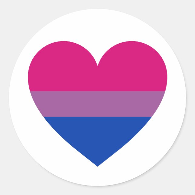 Bisexuelles Herz Runder Aufkleber (Vorderseite)