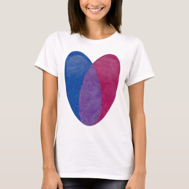 Bisexuelles Herz T-Shirt (Vorderseite)