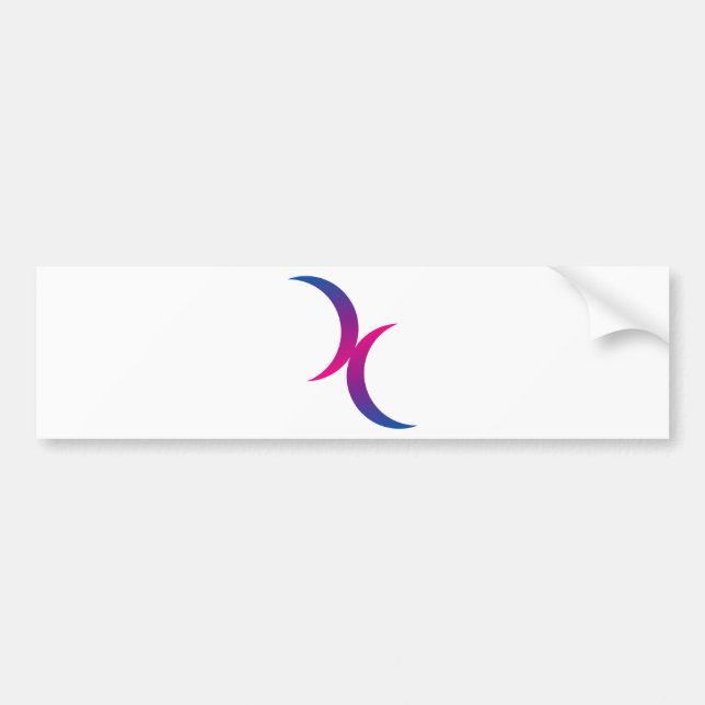 Bisexuelles Mondsymbol Autoaufkleber (Vorne)