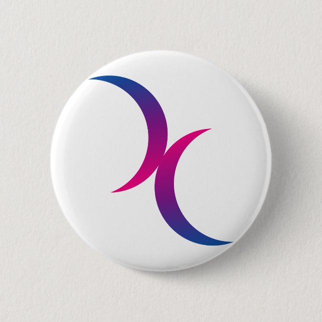 Bisexuelles Mondsymbol Button (Vorderseite)