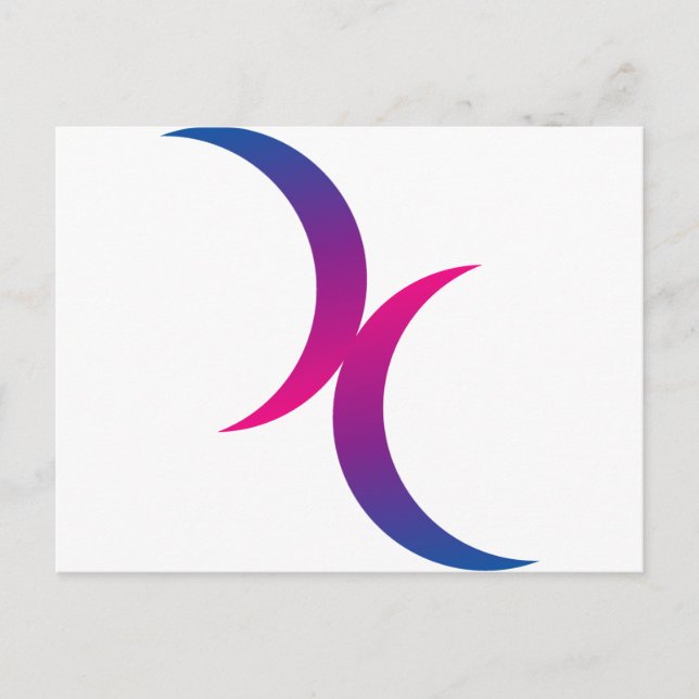 Bisexuelles Mondsymbol Postkarte (Vorderseite)