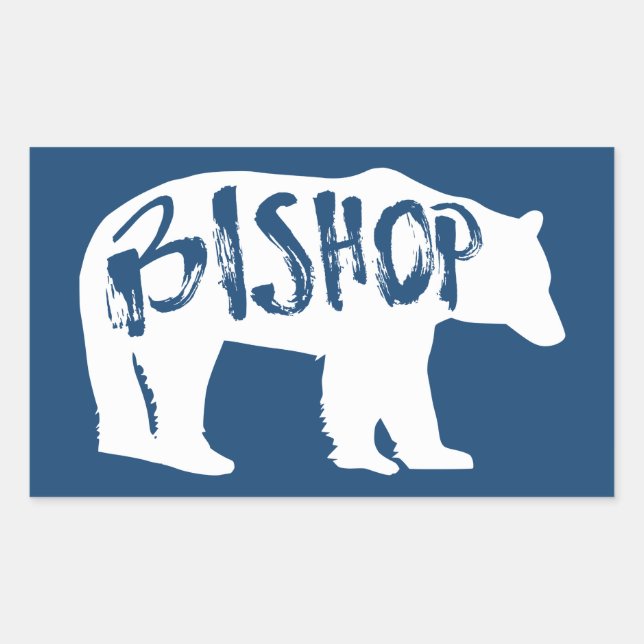 Bishop California Bear Rechteckiger Aufkleber (Vorderseite)