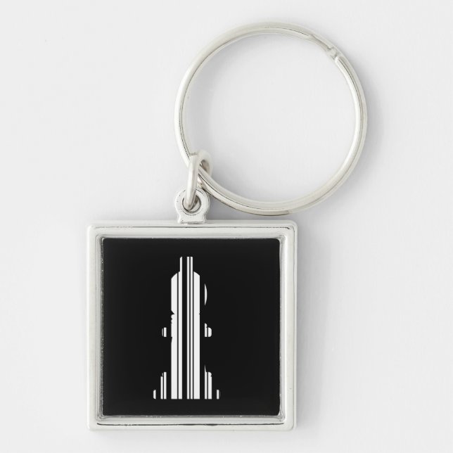 BISHOP CHESS PIECE BAR CODE Bishops Barcode Schlüsselanhänger (Vorne)