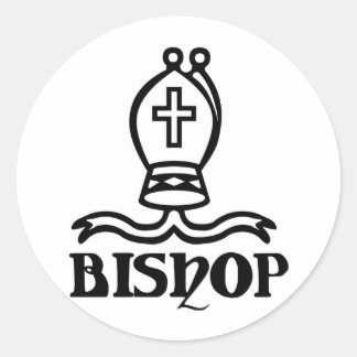 Bishop Chess Symbol Runder Aufkleber