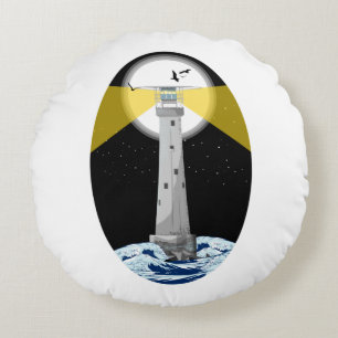 Bishop Rock Lighthouse Rundes Kissen